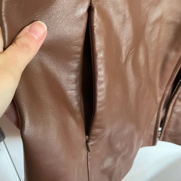 Pamela Mccoy Leather Brown Soft Leather Vintage Jacket NWT Size 1X - Picture 7 of 13